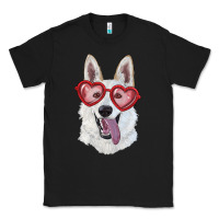 Black white shepherd with love glasses Classic Tee - RanaPortraitStore