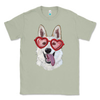 Matcha white shepherd with love glasses Classic Tee - RanaPortraitStore