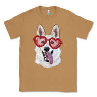 Toasted Coconut white shepherd with love glasses Classic Tee - RanaPortraitStore