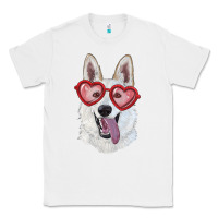 White white shepherd with love glasses Classic Tee - RanaPortraitStore