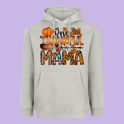 One Thankful Mama Heavyweight Hoodie Designed By Racoondesign
