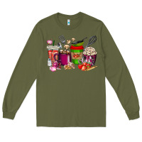 Army Green lunch lady coffee cups Long Sleeve Tee - texasbilliewilder