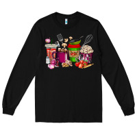 Black lunch lady coffee cups Long Sleeve Tee - texasbilliewilder