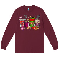 Burgundy lunch lady coffee cups Long Sleeve Tee - texasbilliewilder