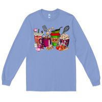 Colony Blue lunch lady coffee cups Long Sleeve Tee - texasbilliewilder