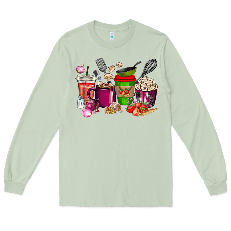 Lunch Lady Coffee Cups Long Sleeve Tee by texasbilliewilder | Teevron