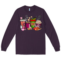 Plum lunch lady coffee cups Long Sleeve Tee - texasbilliewilder