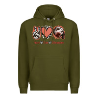 Army Green Peace Love Dalmatians Premium Hoodie - Jasminsmagicworld