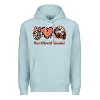 Blue Mist Peace Love Dalmatians Premium Hoodie - Jasminsmagicworld
