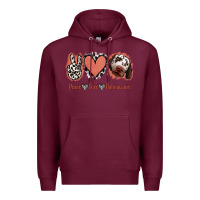 Burgundy Peace Love Dalmatians Premium Hoodie - Jasminsmagicworld