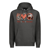 Charcoal Heather Peace Love Dalmatians Premium Hoodie - Jasminsmagicworld