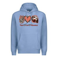 Colony Blue Peace Love Dalmatians Premium Hoodie - Jasminsmagicworld