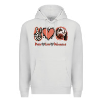 Dove Grey Peace Love Dalmatians Premium Hoodie - Jasminsmagicworld