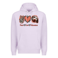Lilac Peace Love Dalmatians Premium Hoodie - Jasminsmagicworld