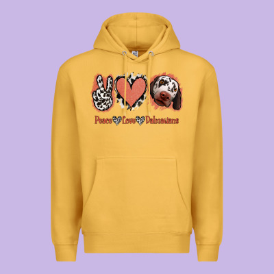 Peace Love Dalmatians Premium Hoodie Designed By Jasminsmagicworld