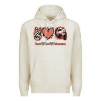 Oatmeal Heather Peace Love Dalmatians Premium Hoodie - Jasminsmagicworld