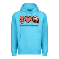Ocean Blue Peace Love Dalmatians Premium Hoodie - Jasminsmagicworld