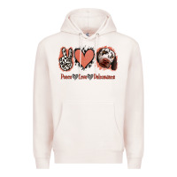 Pale Pink Peace Love Dalmatians Premium Hoodie - Jasminsmagicworld
