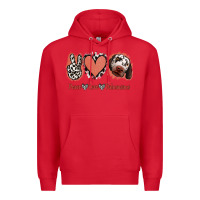 Red Peace Love Dalmatians Premium Hoodie - Jasminsmagicworld