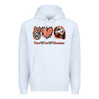 White Peace Love Dalmatians Premium Hoodie - Jasminsmagicworld