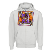 Dove Grey basketball mama with leopard Zipper Hoodie - Zillion Design Studio