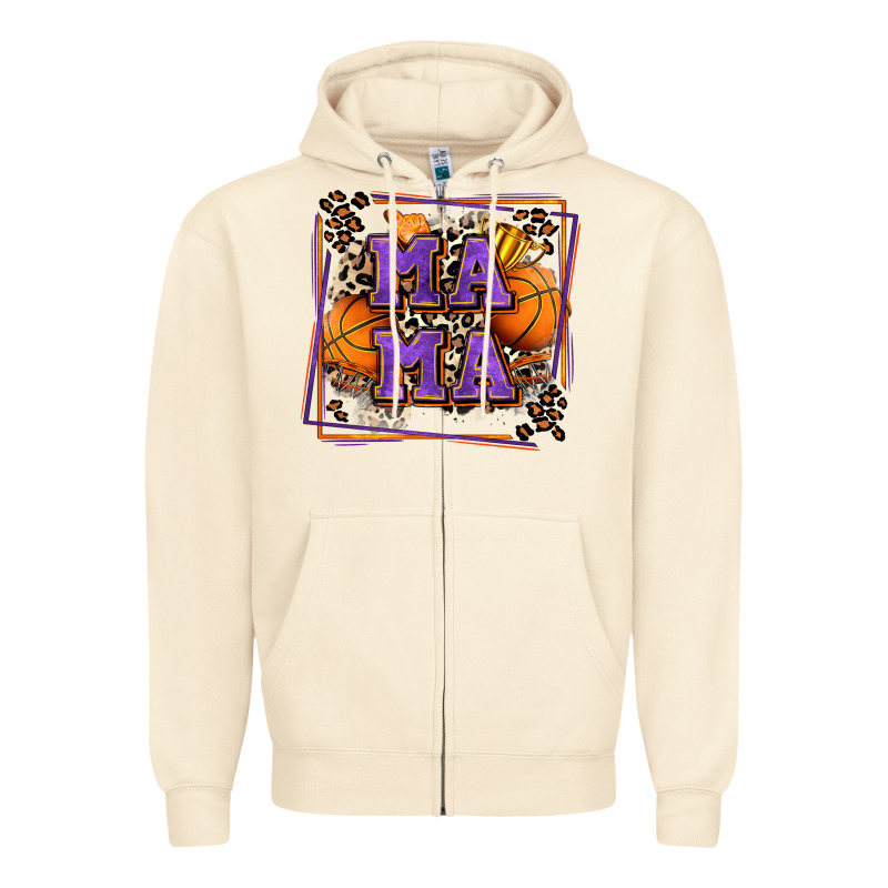 Basketball Mama With Leopard Zipper Hoodie by Zillion Design Studio | Teevron