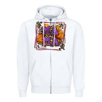 White basketball mama with leopard Zipper Hoodie - Zillion Design Studio