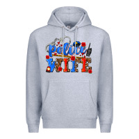 Heather Grey police wife Premium Hoodie - AdoDesignShop