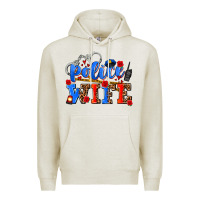 Oatmeal Heather police wife Premium Hoodie - AdoDesignShop