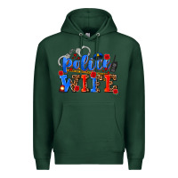 Sports Green police wife Premium Hoodie - AdoDesignShop