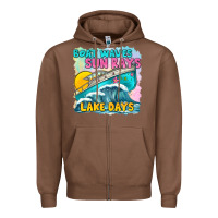 Chestnut boat waves sun rays lake days Zipper Hoodie - texasbilliewilder