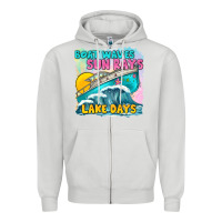 Dove Grey boat waves sun rays lake days Zipper Hoodie - texasbilliewilder