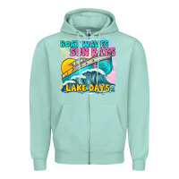 Seafoam boat waves sun rays lake days Zipper Hoodie - texasbilliewilder