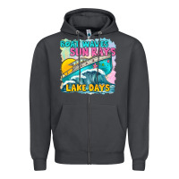 Smoke boat waves sun rays lake days Zipper Hoodie - texasbilliewilder