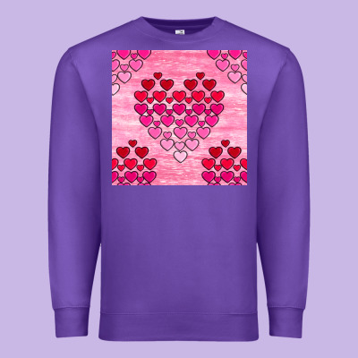 Valentines Day Hearts Seamless Pattern Premium Sweatshirt Designed By Bundleandbundleshop