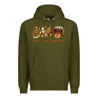 Army Green Peace Love Dachshund Premium Hoodie - Jasminsmagicworld