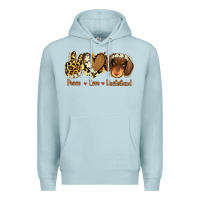 Blue Mist Peace Love Dachshund Premium Hoodie - Jasminsmagicworld