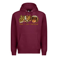 Burgundy Peace Love Dachshund Premium Hoodie - Jasminsmagicworld