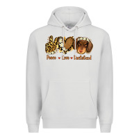 Dove Grey Peace Love Dachshund Premium Hoodie - Jasminsmagicworld