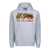 Heather Grey Peace Love Dachshund Premium Hoodie - Jasminsmagicworld