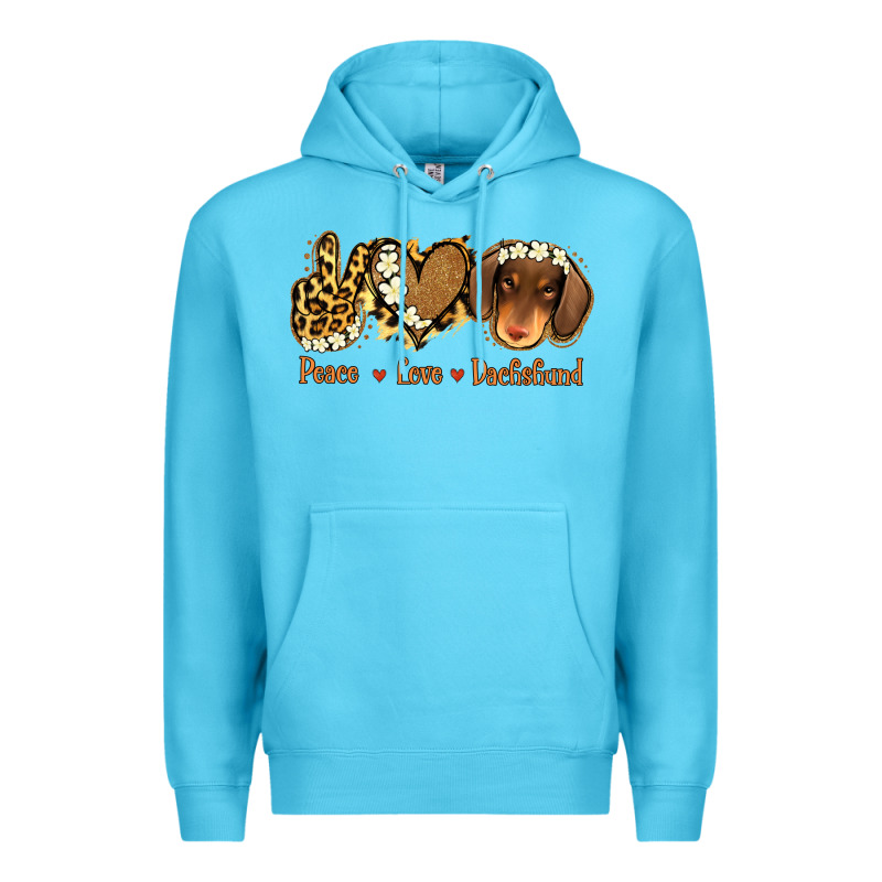Peace Love Dachshund Premium Hoodie by Jasminsmagicworld | Teevron
