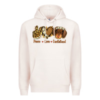 Pale Pink Peace Love Dachshund Premium Hoodie - Jasminsmagicworld