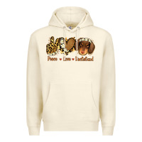 Sandshell Peace Love Dachshund Premium Hoodie - Jasminsmagicworld
