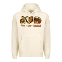 Tofu Peace Love Dachshund Premium Hoodie - Jasminsmagicworld
