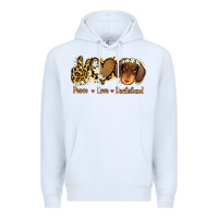 White Peace Love Dachshund Premium Hoodie - Jasminsmagicworld