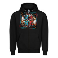 Black baseball nana with leopard Zipper Hoodie - Zillion Design Studio