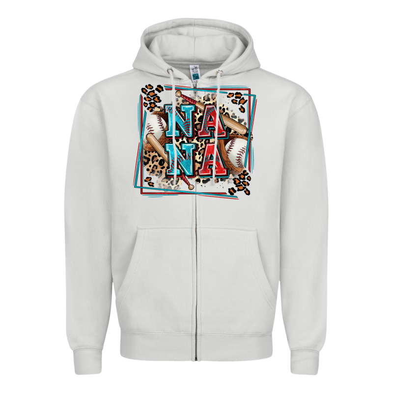 Baseball Nana With Leopard Zipper Hoodie by Zillion Design Studio | Teevron