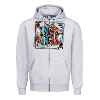 Heather Grey baseball nana with leopard Zipper Hoodie - Zillion Design Studio