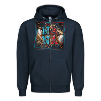 Navy baseball nana with leopard Zipper Hoodie - Zillion Design Studio