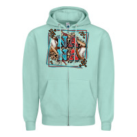 Seafoam baseball nana with leopard Zipper Hoodie - Zillion Design Studio
